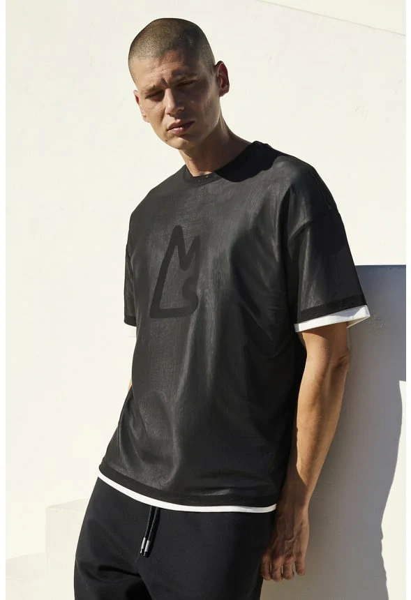 2-in-1 Double Mesh Boxy Tee - Image 3