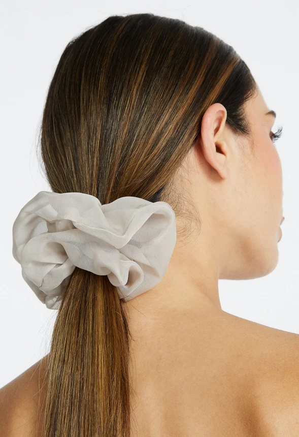 2-Pack Ava Chiffon Fabric Hair Scrunchies - Image 2
