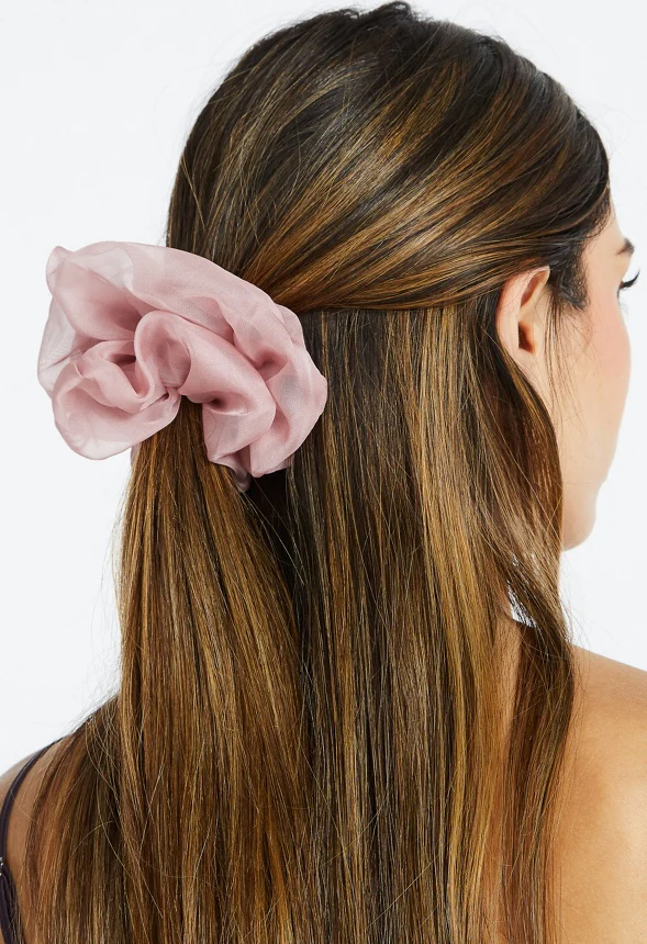 2-Pack Ava Chiffon Fabric Hair Scrunchies - Image 2