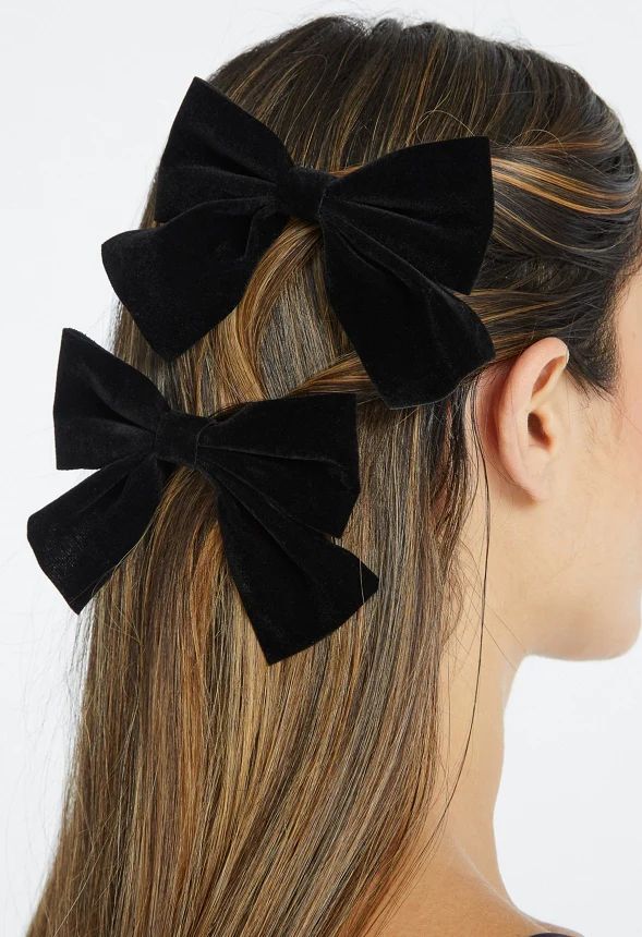 2-Pack Ayla Velvet Bow Clips - Image 2