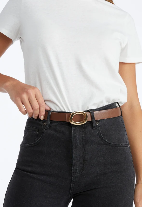 2-Pack Cara Organic Shape Buckle Belts - Image 2