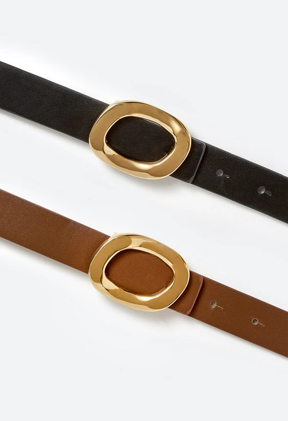 2-Pack Cara Organic Shape Buckle Belts - Image 3