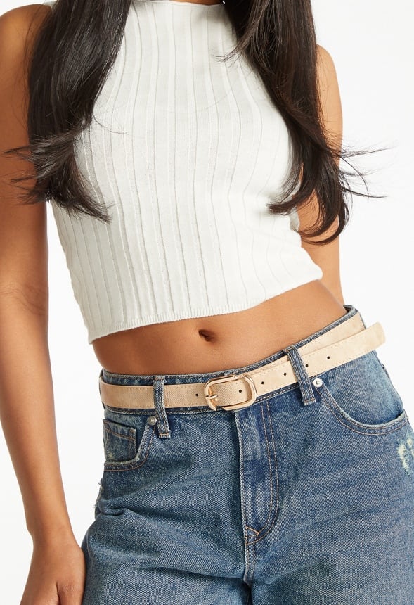 2-Pack Carla Denim Belts With Square Buckle - Image 2