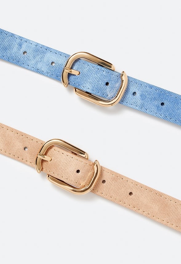 2-Pack Carla Denim Belts With Square Buckle - Image 3