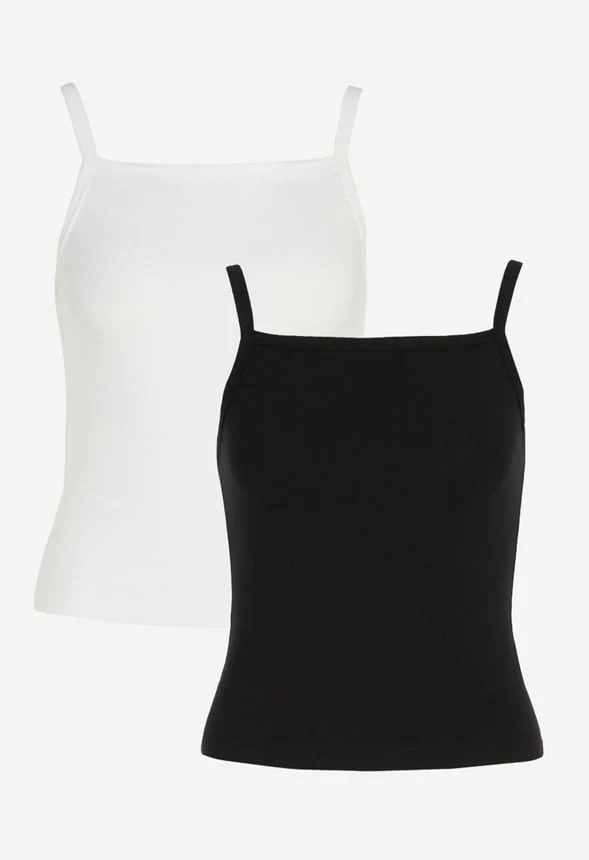 2-Pack Cropped Strappy Rib Tank - Image 2
