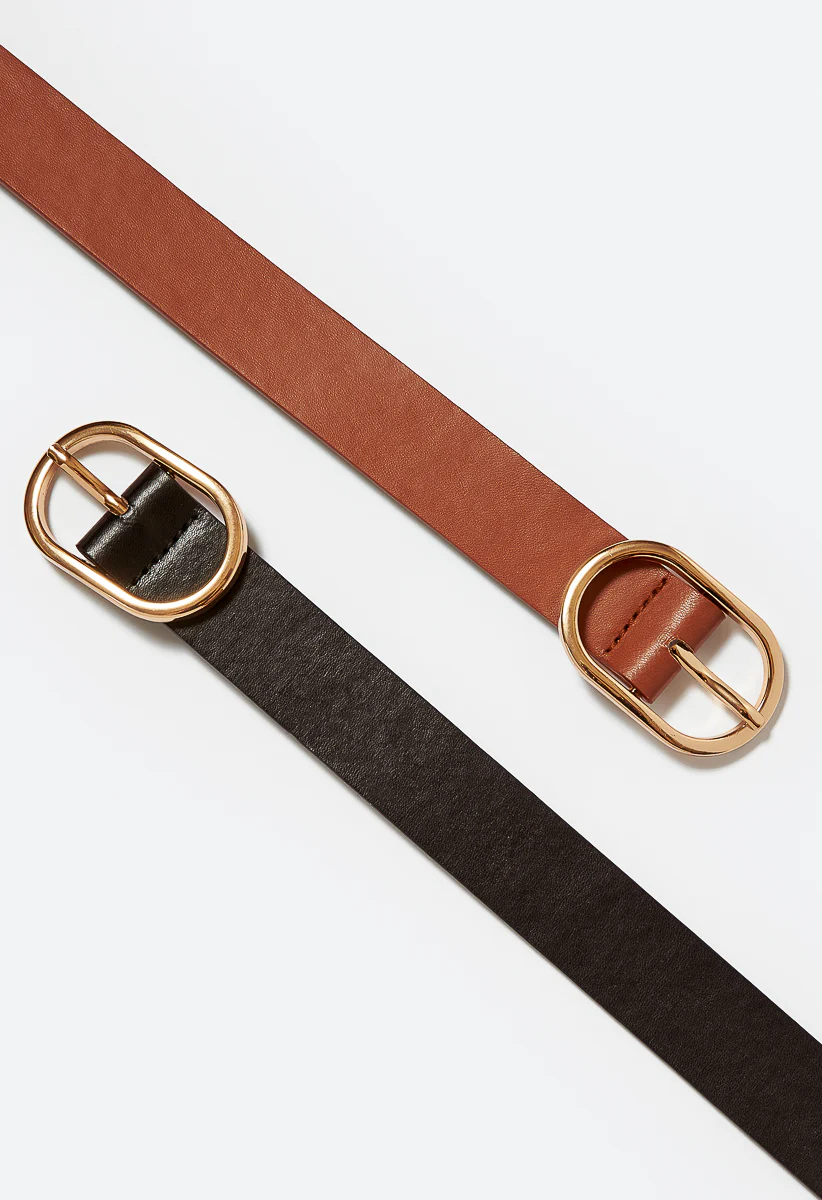 2-Pack Lena Ovale Buckle Jeans Belt - Image 3