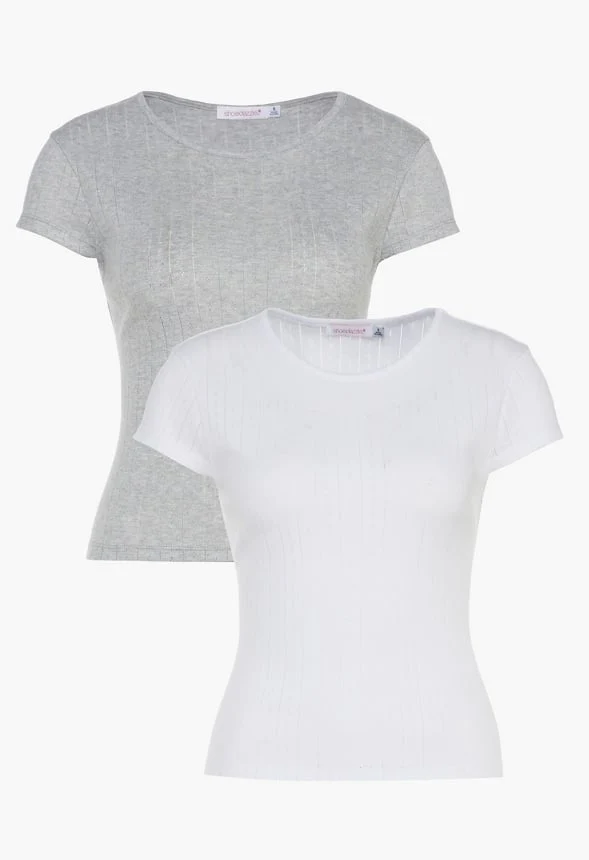 2-Pack Pointelle Tee - Image 2