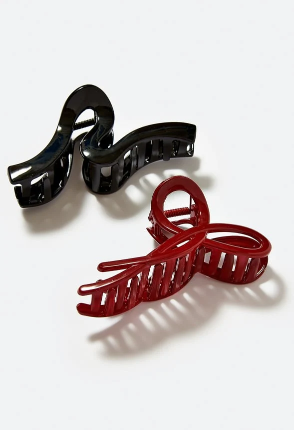 2-Pack Ria Resin Bow Hair Claws - Image 2