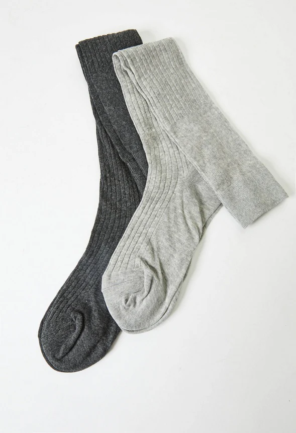 2-Pack Ribbed Knee High Sock Set - Image 3