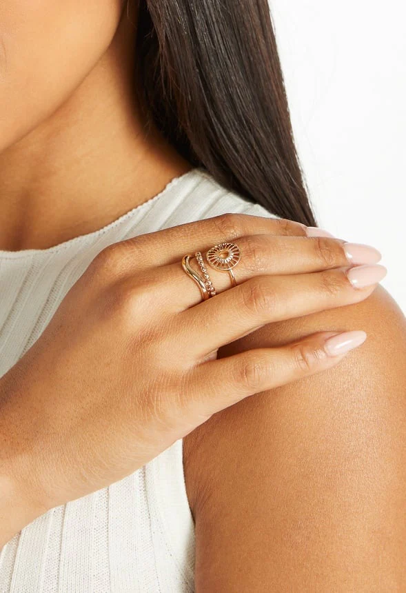 3-Pack Brie Open Back Boho Metal Rings - Image 2
