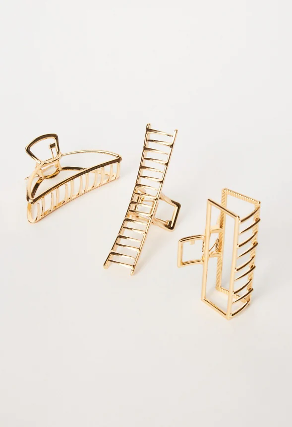 3 Pack Metal Hair Claw Set - Image 3