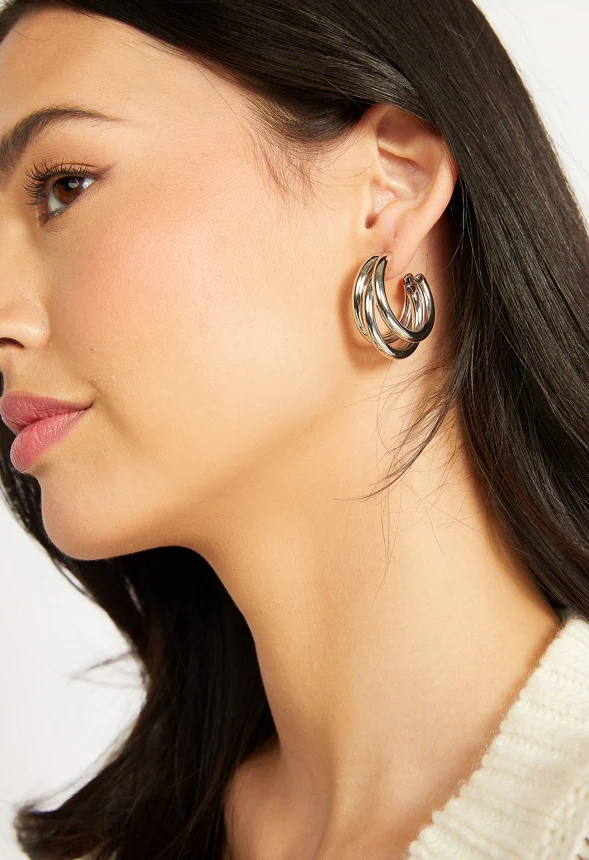 3-Pair Pack Livia Metal Mix Earrings - Image 2
