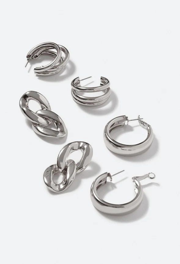 3-Pair Pack Livia Metal Mix Earrings - Image 3