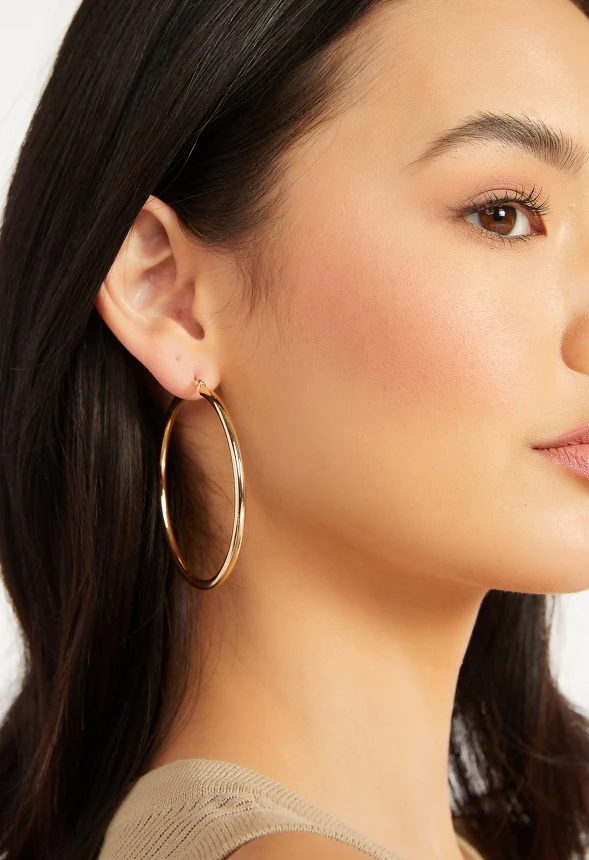 3-Pair Pack Zara Smooth Hoop Earrings - Image 2