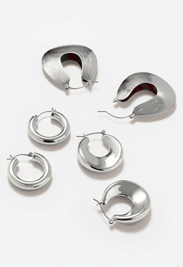 3-Pairs Holly Of Grad Hoop Earrings Pack - Image 3