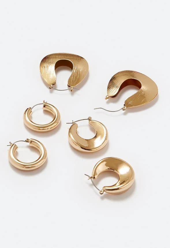 3-Pairs Holly Of Grad Hoop Earrings Pack - Image 3