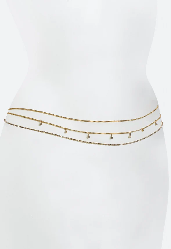 3-Rows Gio Mix Cupchain Belly Chain - Image 3