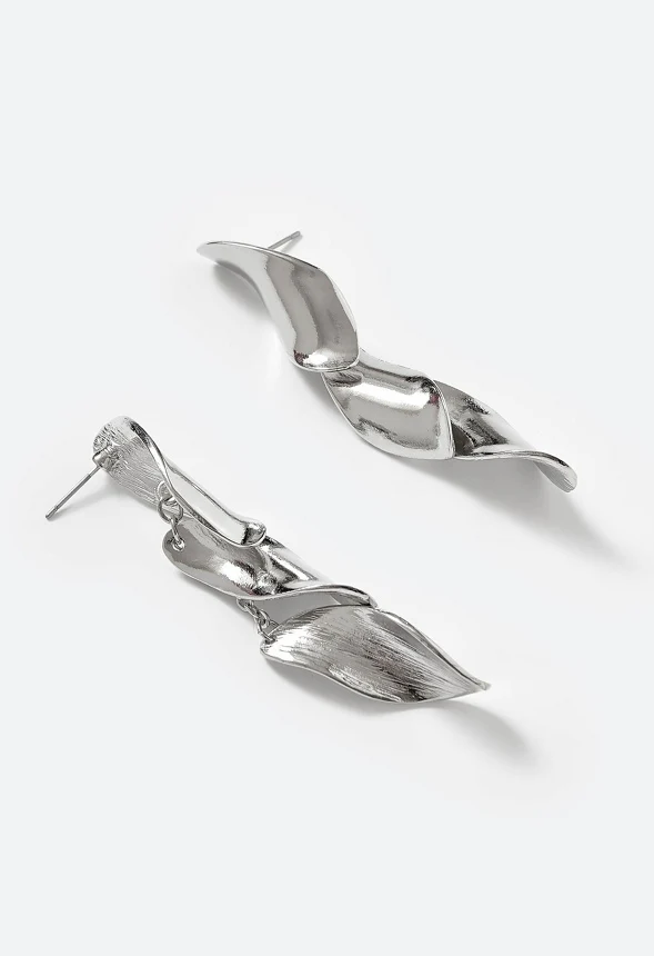 3-Tiered Via Fluid Metal Drops Earrings - Image 3