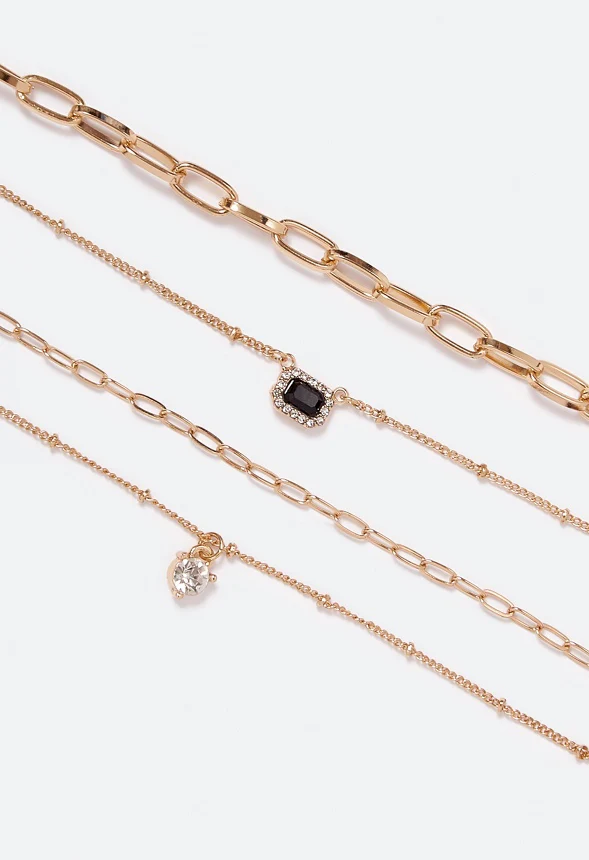 4-Rows Kairi Glass Stones Layer Necklace - Image 3