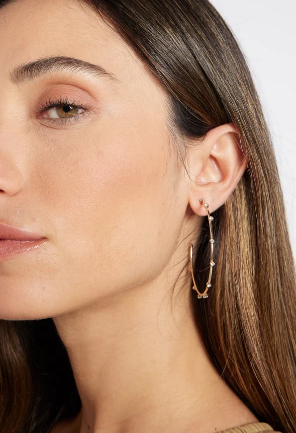 6-Pairs Pack Alia Mixed Studs and Hoops Earrings - Image 2