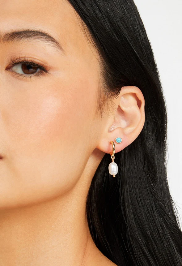 6-Pairs Pack Fay Mix Shell And Evil Eye Earrings - Image 3