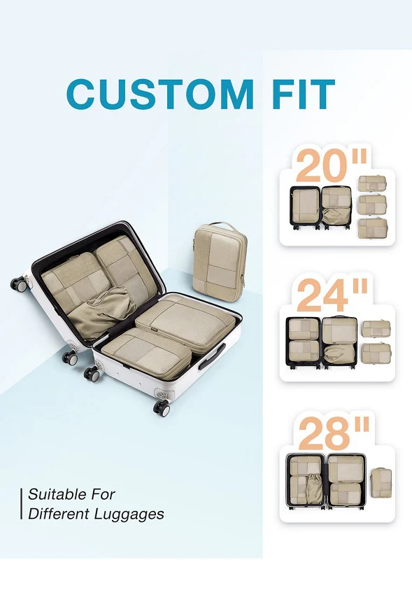 6 PCS Compression Travel Packing Cubes for Suitcas - Image 7