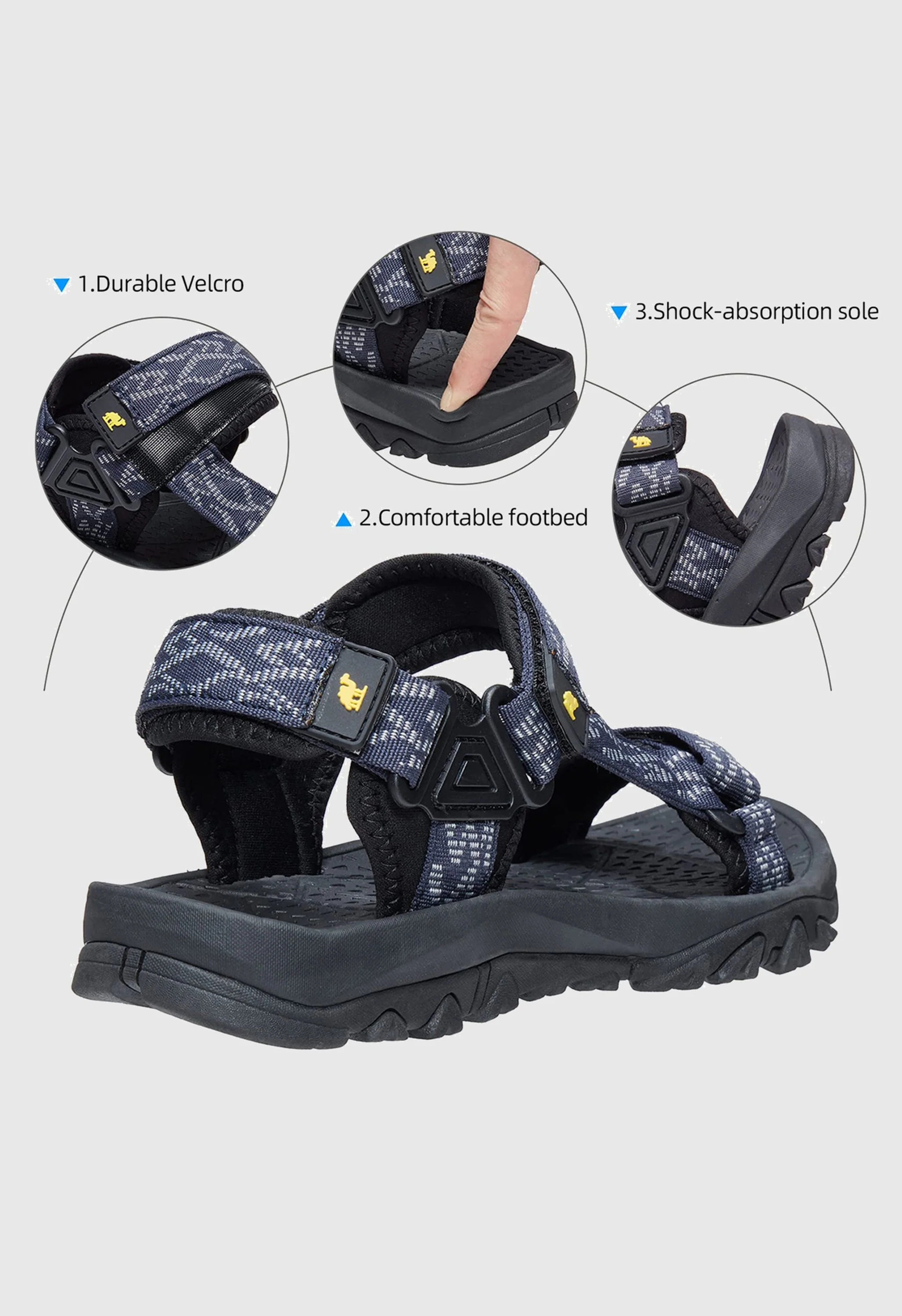 CAMEL CROWN Men's Summer Blue Sports Open Toe Outdoor Sandals - Image 5