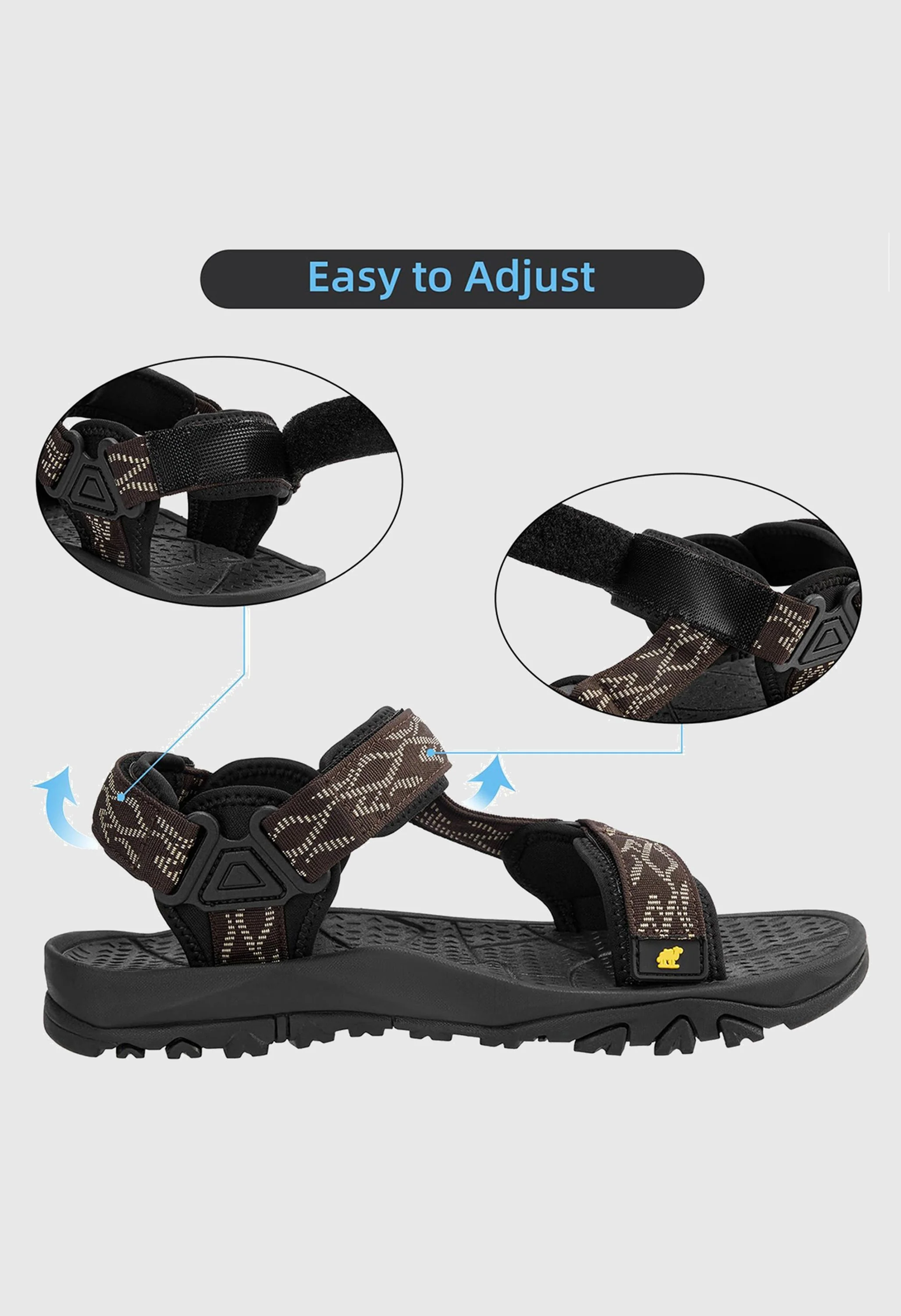 CAMEL CROWN Men's Summer Brown Sports Open Toe Outdoor Sandals - Image 4