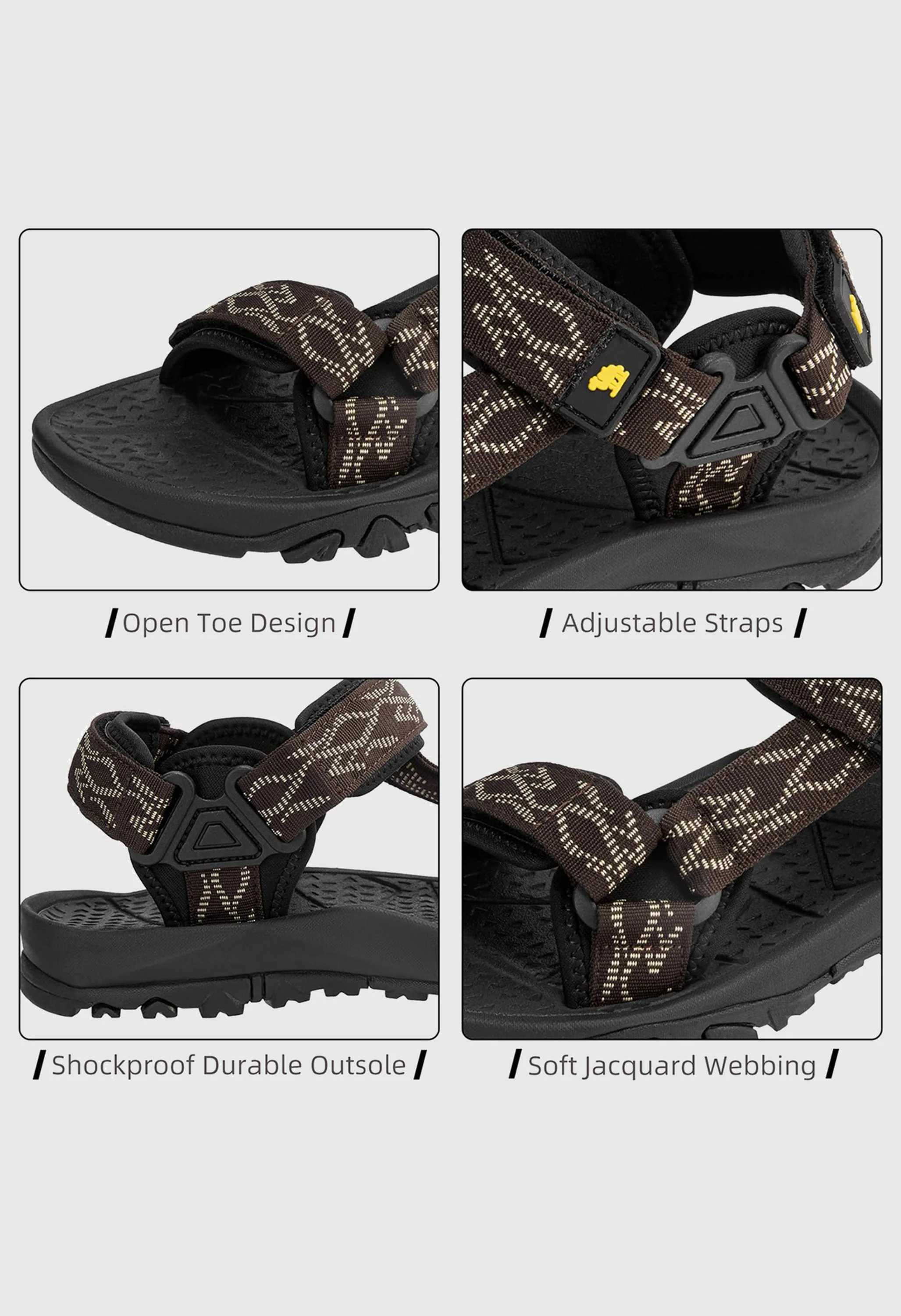 CAMEL CROWN Men's Summer Brown Sports Open Toe Outdoor Sandals - Image 6