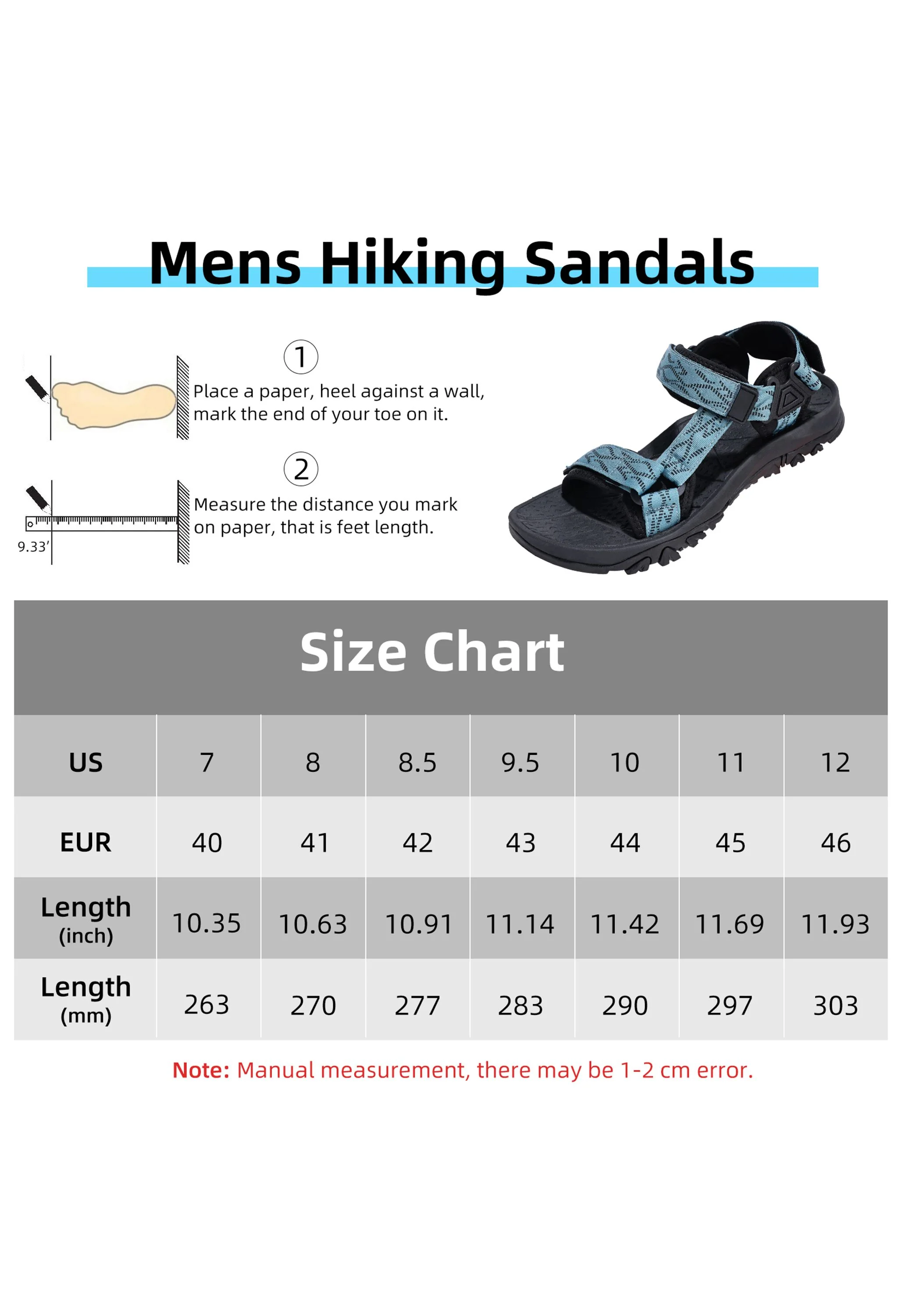 CAMEL CROWN Men's Summer Blue Sports Open Toe Outdoor Sandals - Image 3