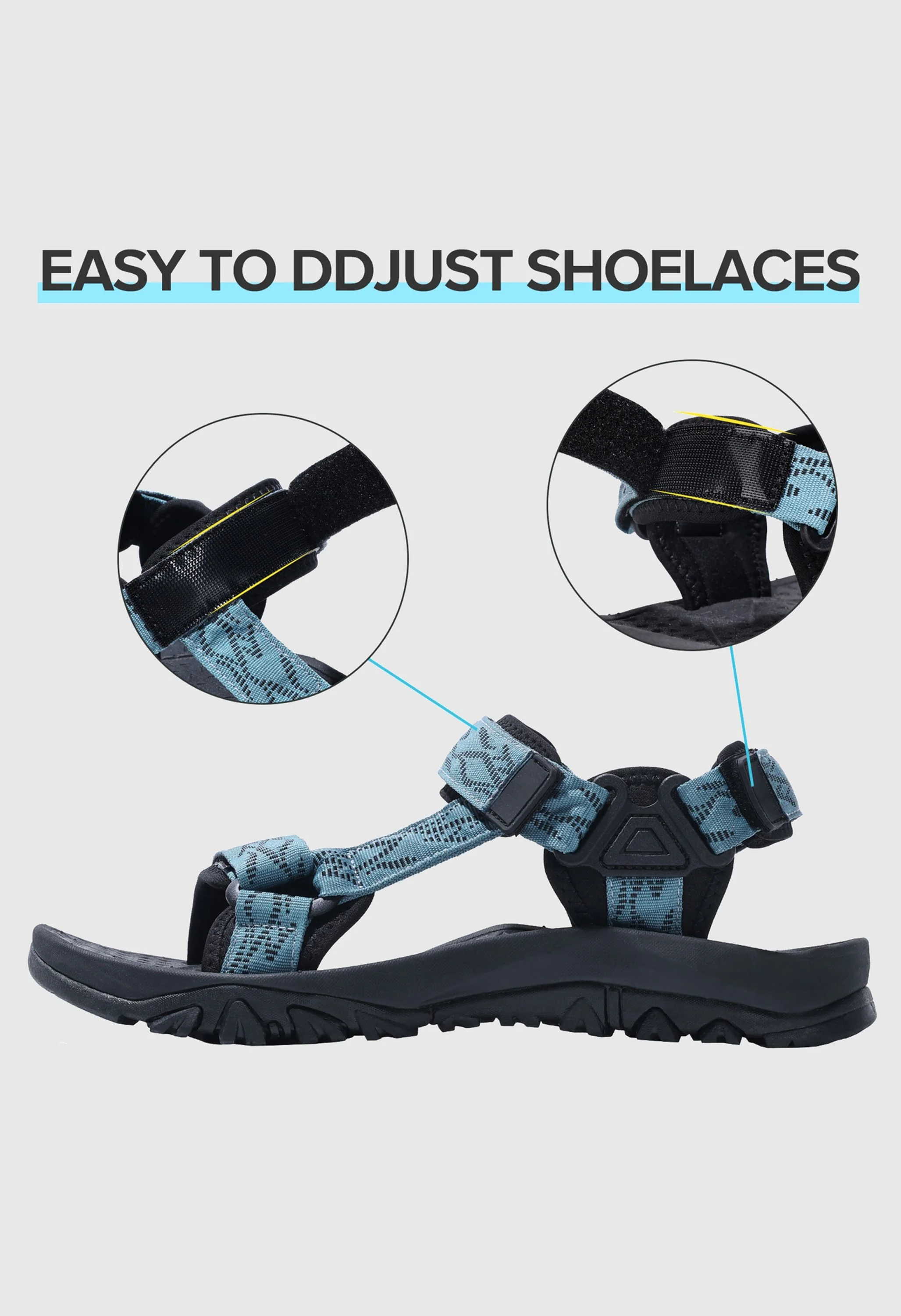 CAMEL CROWN Men's Summer Blue Sports Open Toe Outdoor Sandals - Image 5