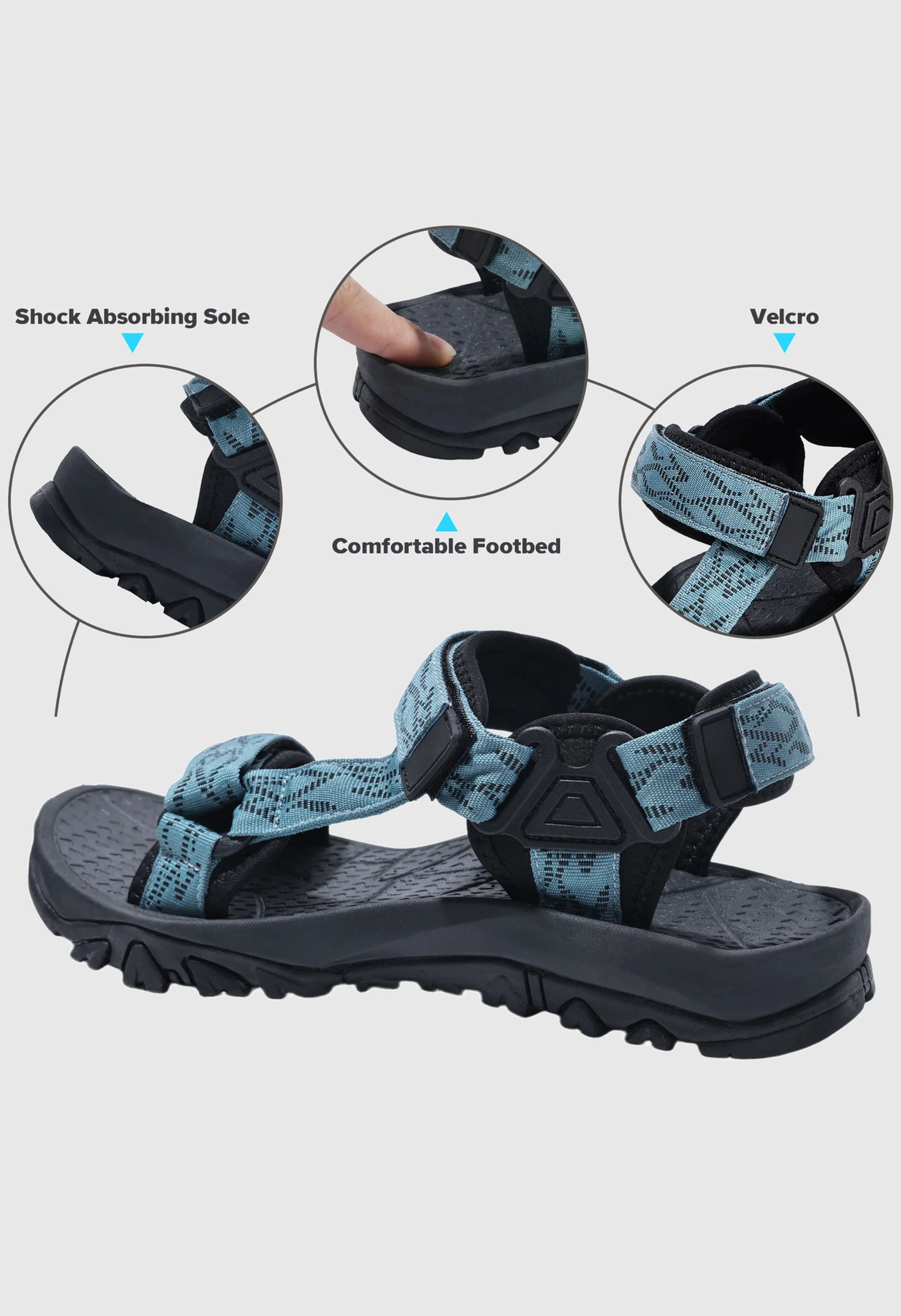 CAMEL CROWN Men's Summer Blue Sports Open Toe Outdoor Sandals - Image 6