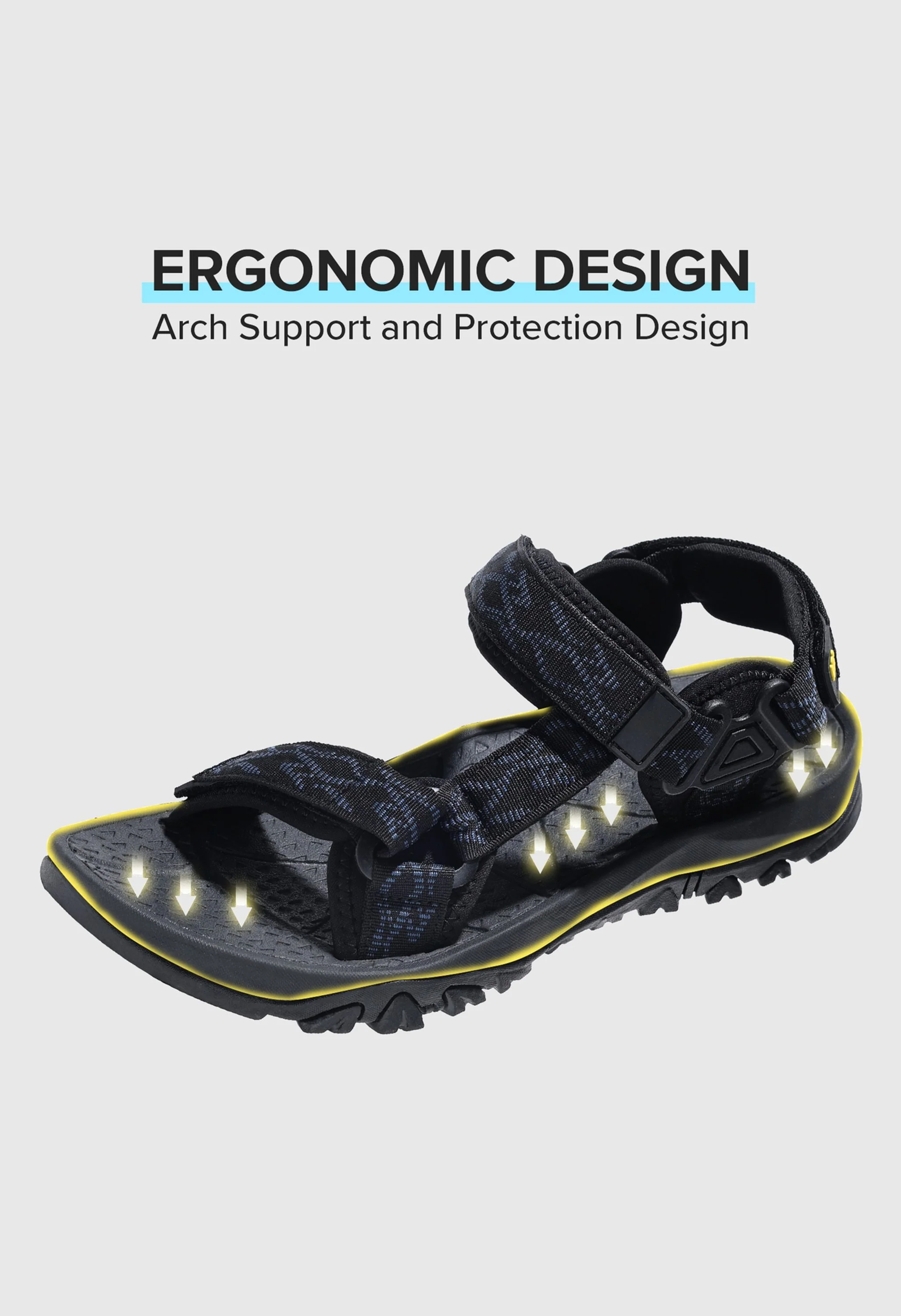 CAMEL CROWN Men's Summer Blue Sports Open Toe Outdoor Sandals - Image 2