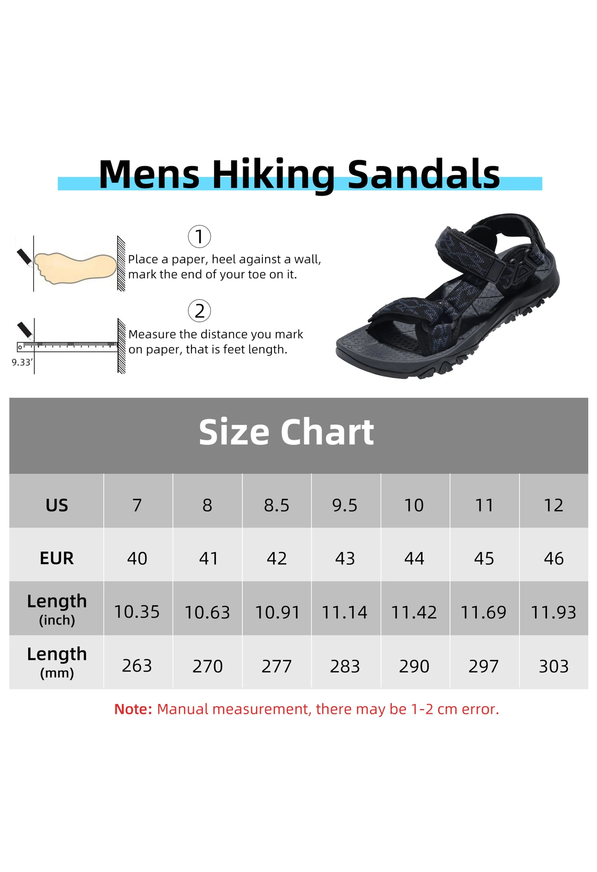 CAMEL CROWN Men's Summer Blue Sports Open Toe Outdoor Sandals - Image 3