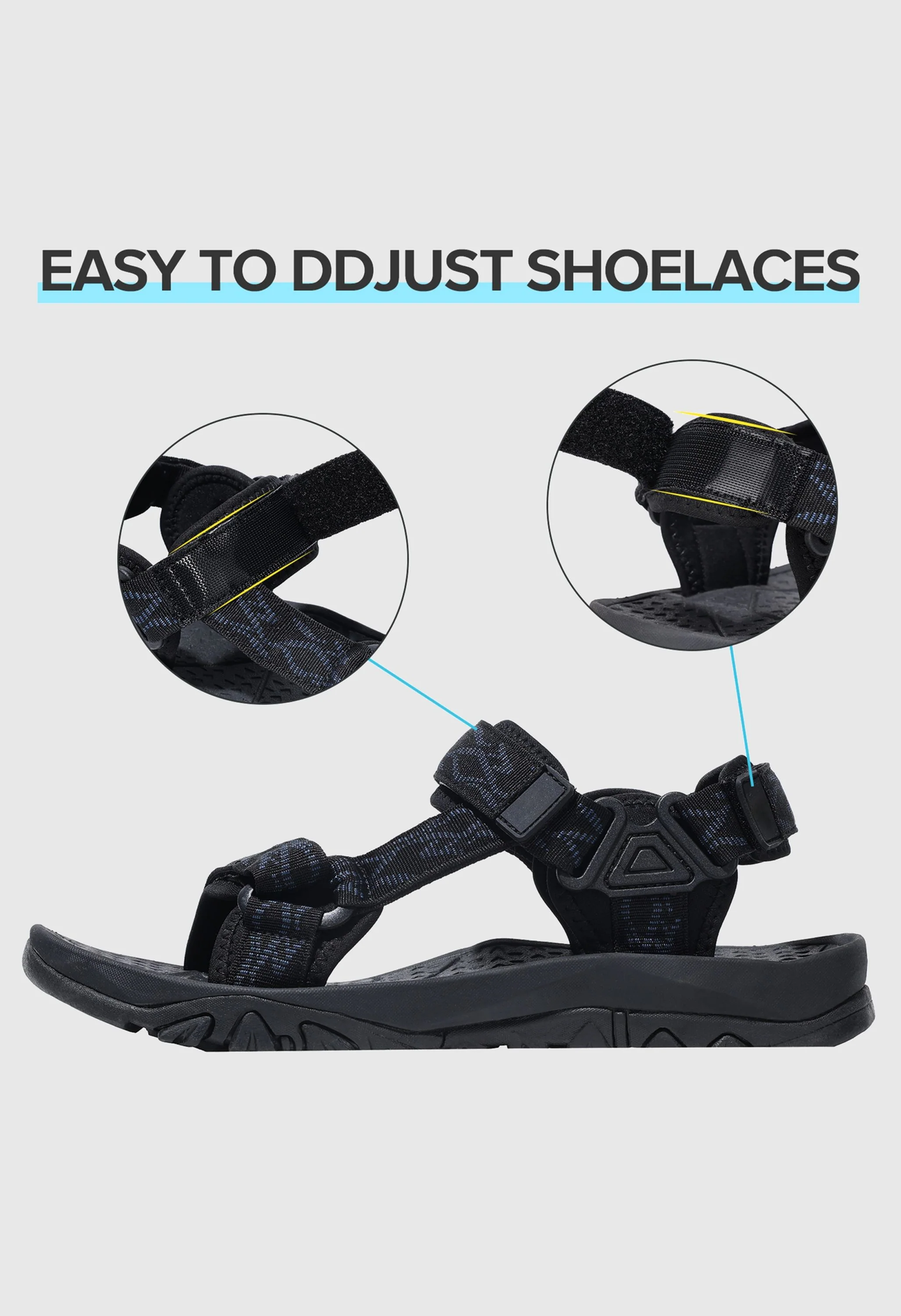 CAMEL CROWN Men's Summer Blue Sports Open Toe Outdoor Sandals - Image 5