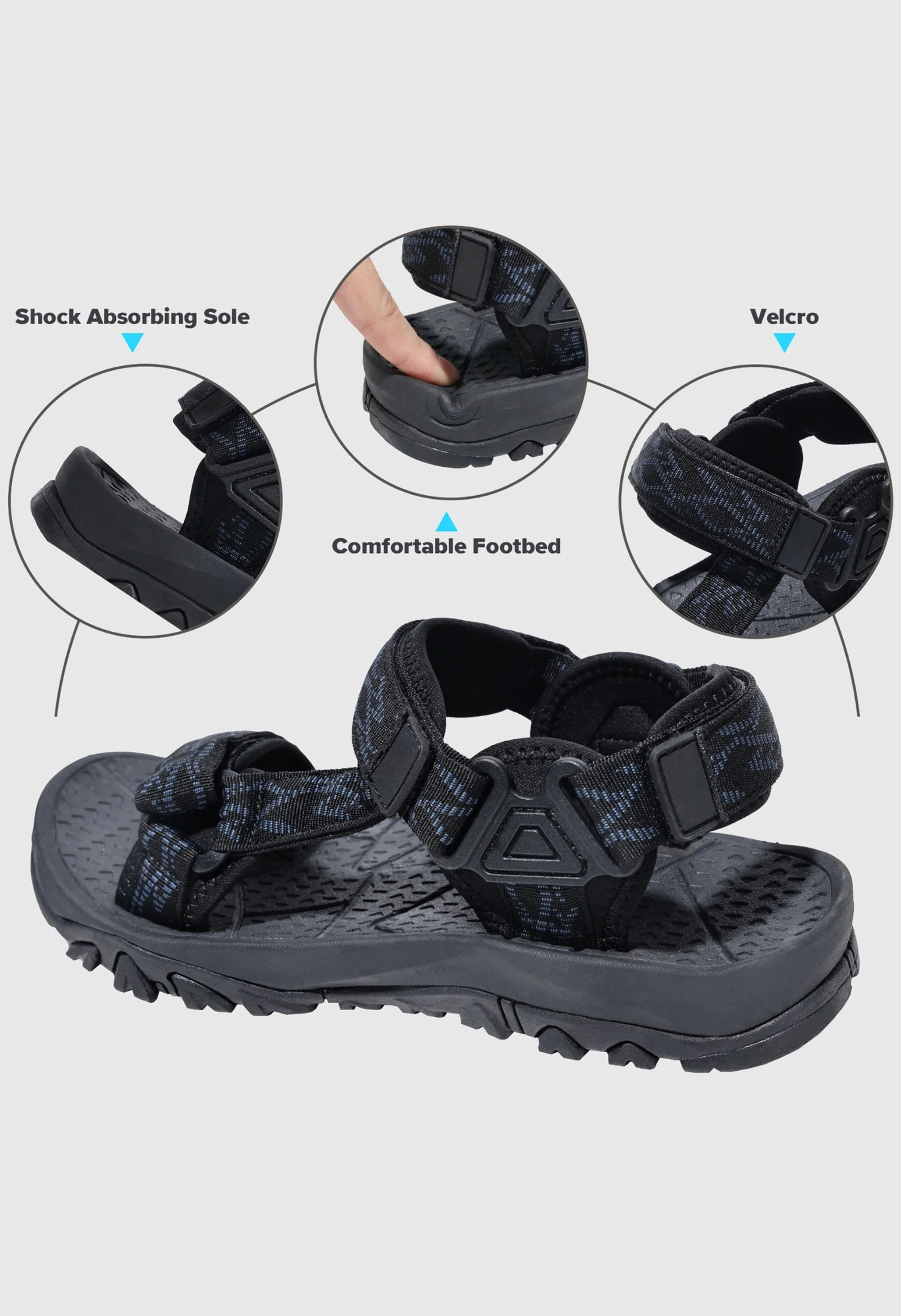 CAMEL CROWN Men's Summer Blue Sports Open Toe Outdoor Sandals - Image 6