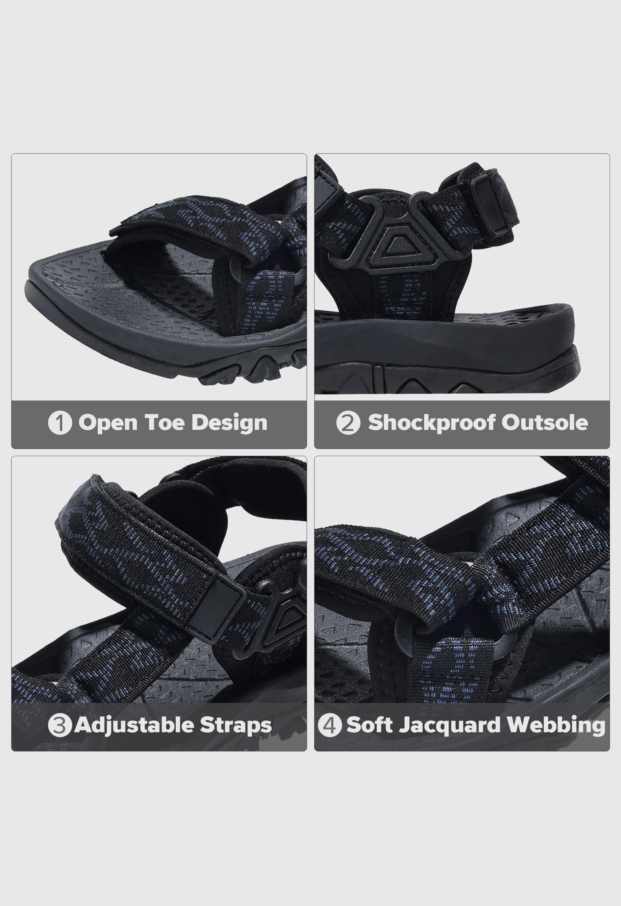 CAMEL CROWN Men's Summer Blue Sports Open Toe Outdoor Sandals - Image 7