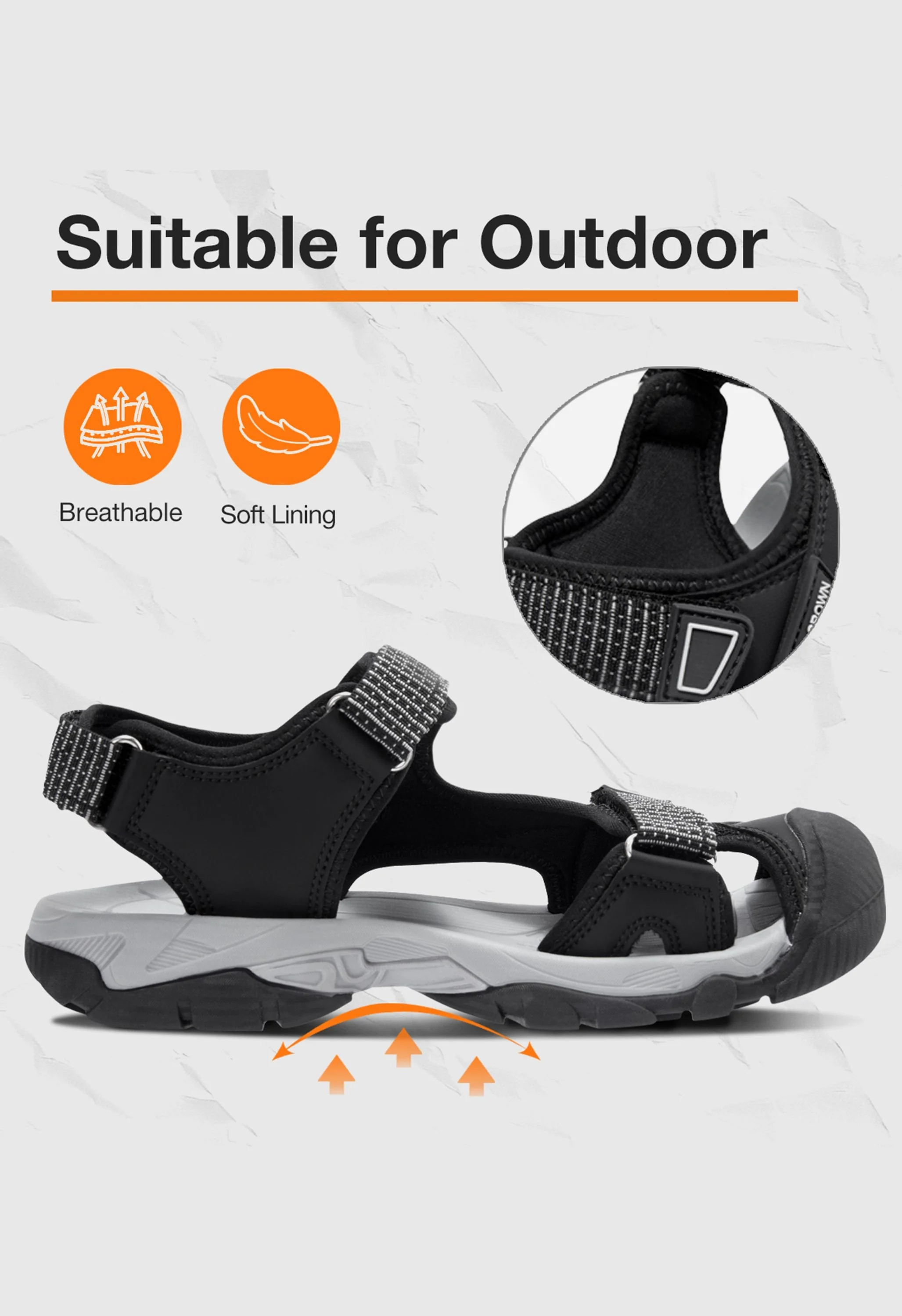 CAMEL CROWN Women's Summer Black Sports Outdoor Sandals - Image 7