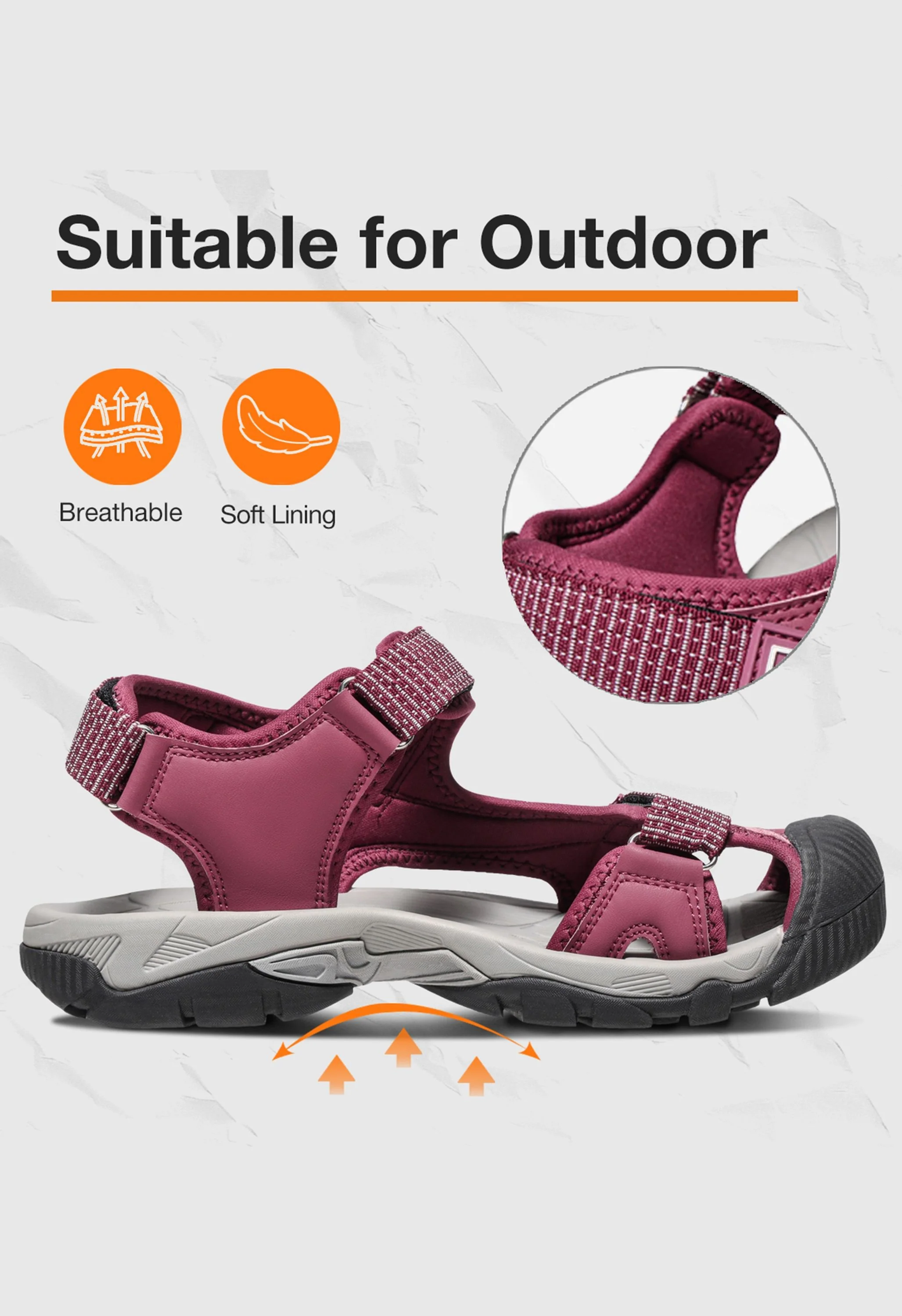CAMEL CROWN Women's Summer Pink Sports Outdoor Sandals - Image 5