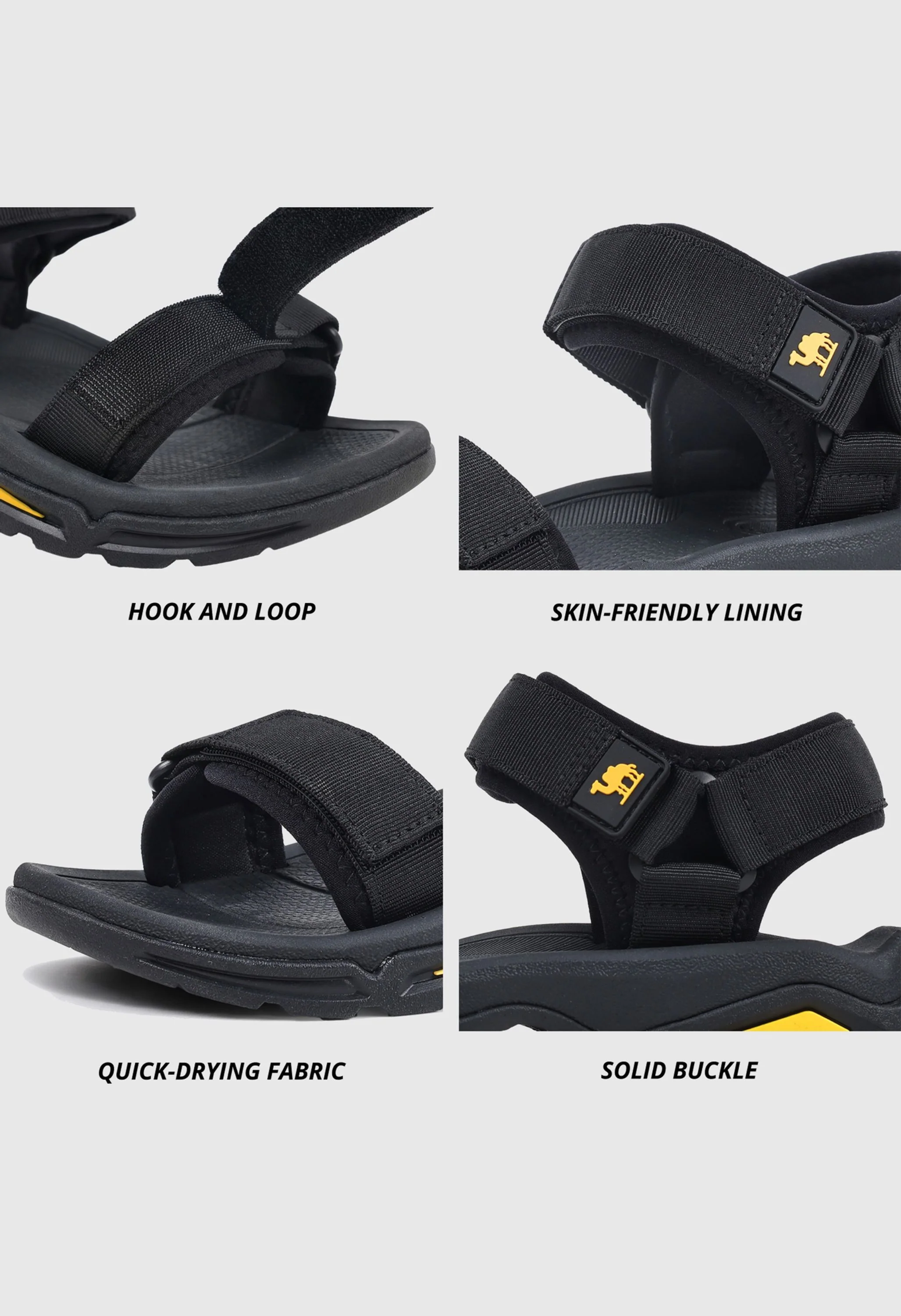 CAMEL CROWN Women's Summer Black Sports Open Toe Outdoor Sandals - Image 6