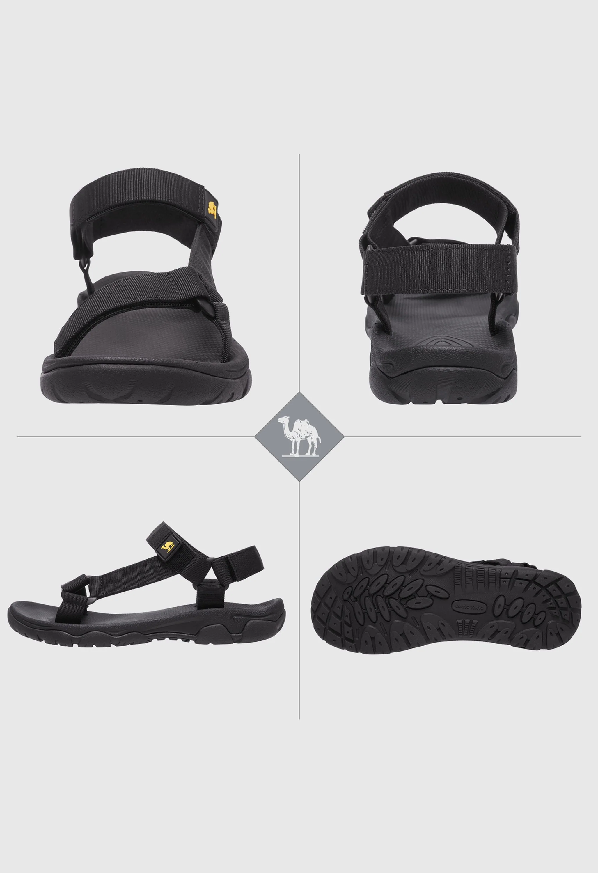 CAMEL CROWN Men's Summer Black Sports Open Toe Outdoor Sandals - Image 3