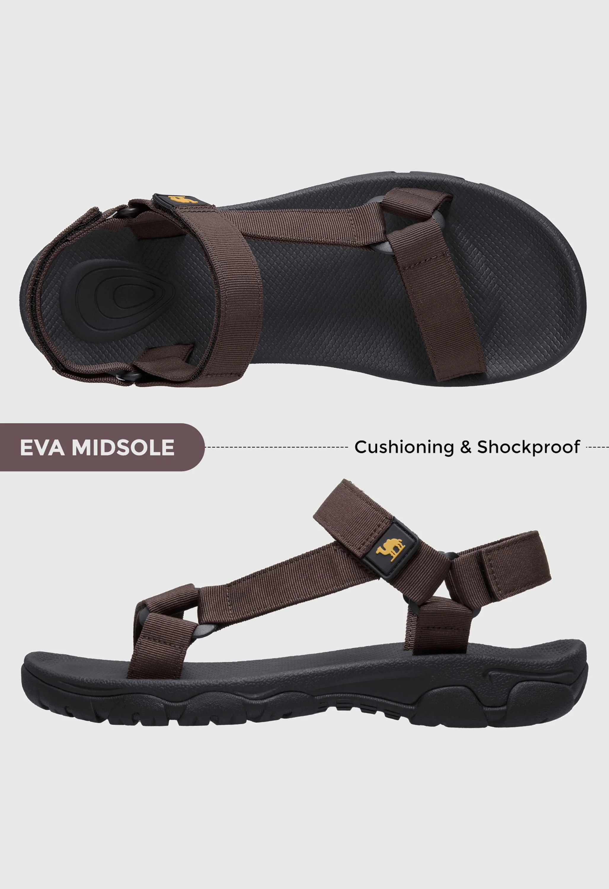 CAMEL CROWN Men's Summer Brown Sports Open Toe Outdoor Sandals - Image 3