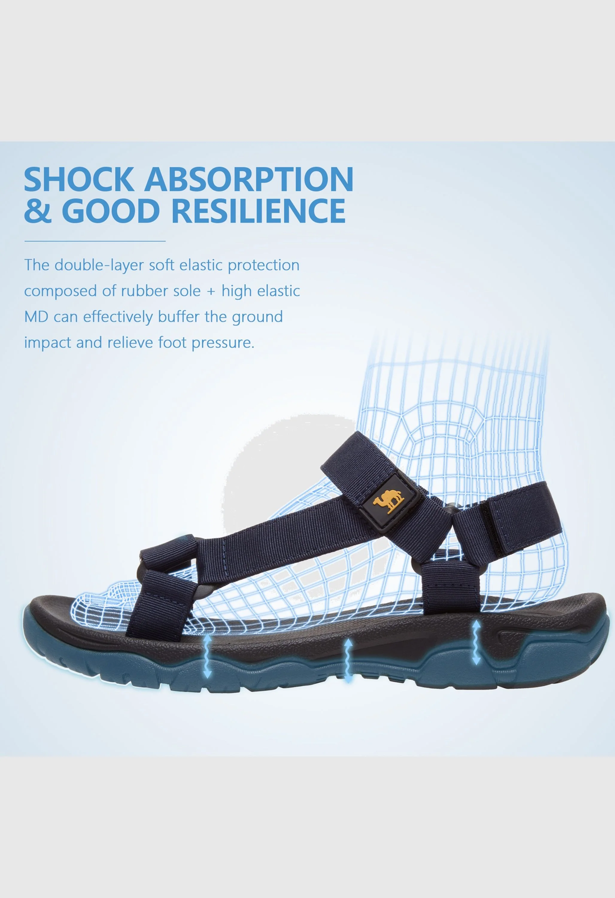 CAMEL CROWN Men's Summer Blue Sports Open Toe Outdoor Sandals - Image 4