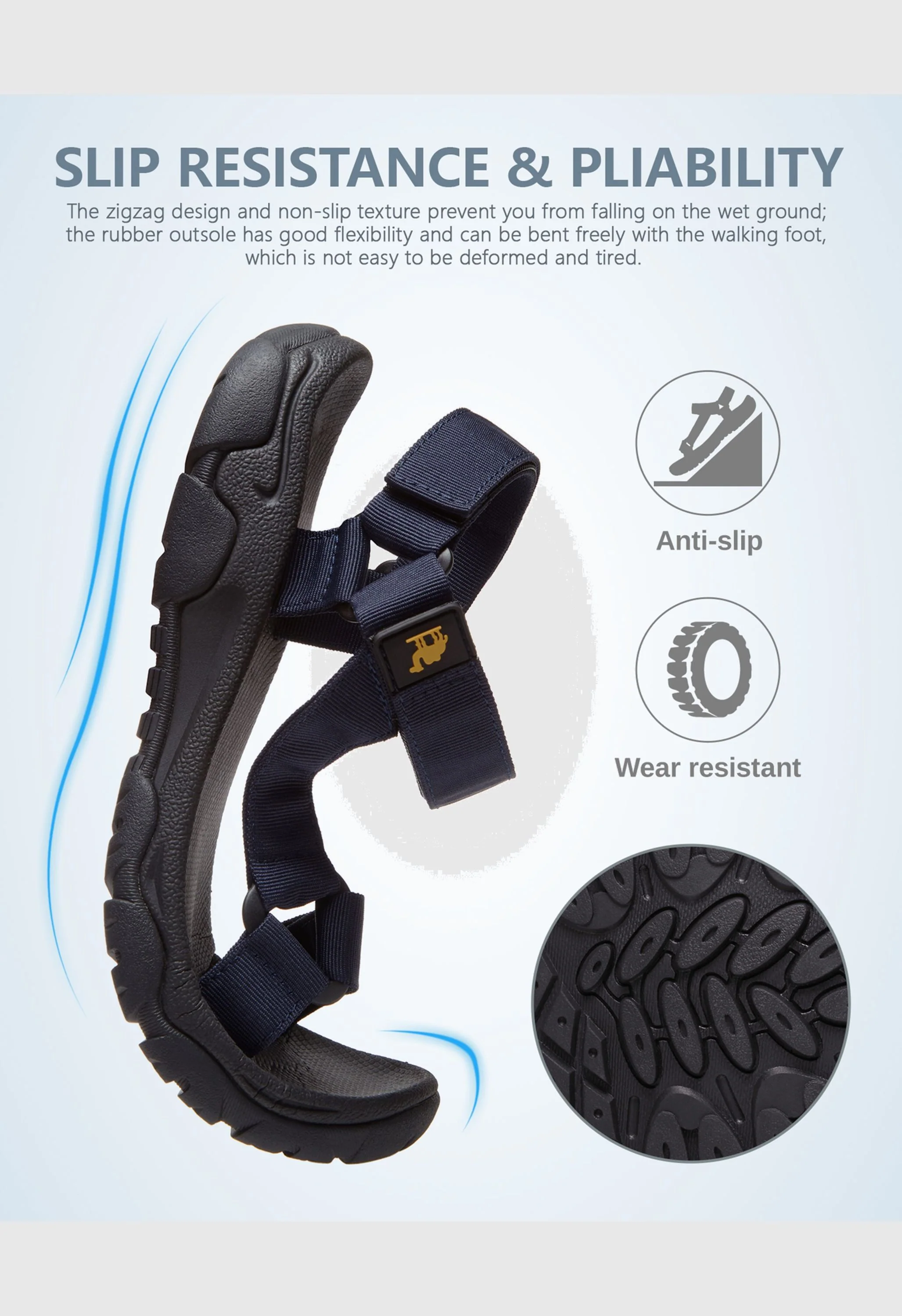 CAMEL CROWN Men's Summer Blue Sports Open Toe Outdoor Sandals - Image 5