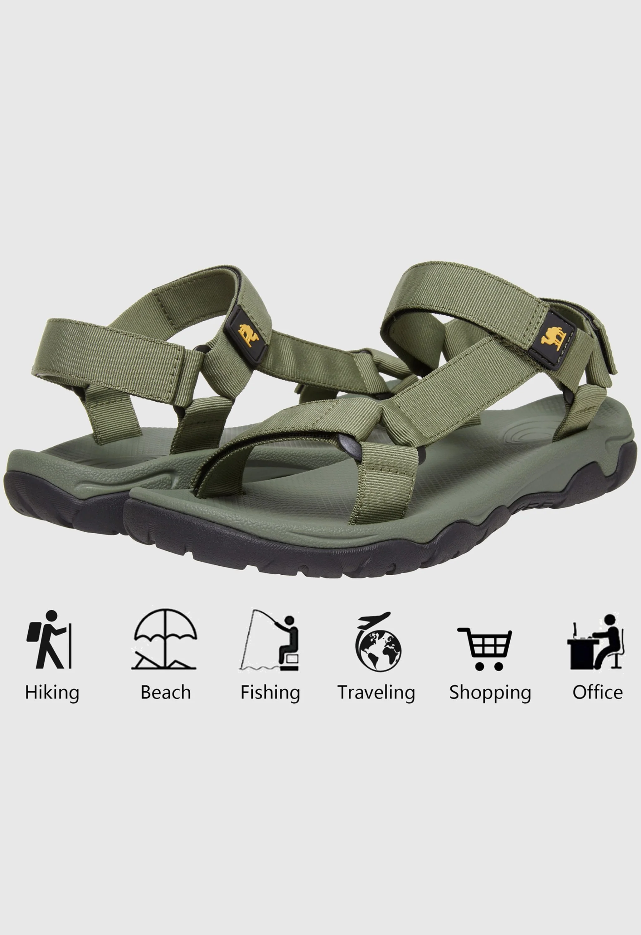 CAMEL CROWN Men's Summer Green Sports Open Toe Outdoor Sandals - Image 7