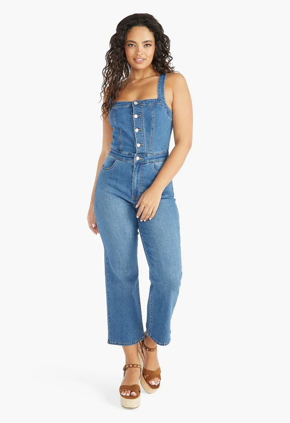 Cleo 70's Denim Jumpsuit - Image 6