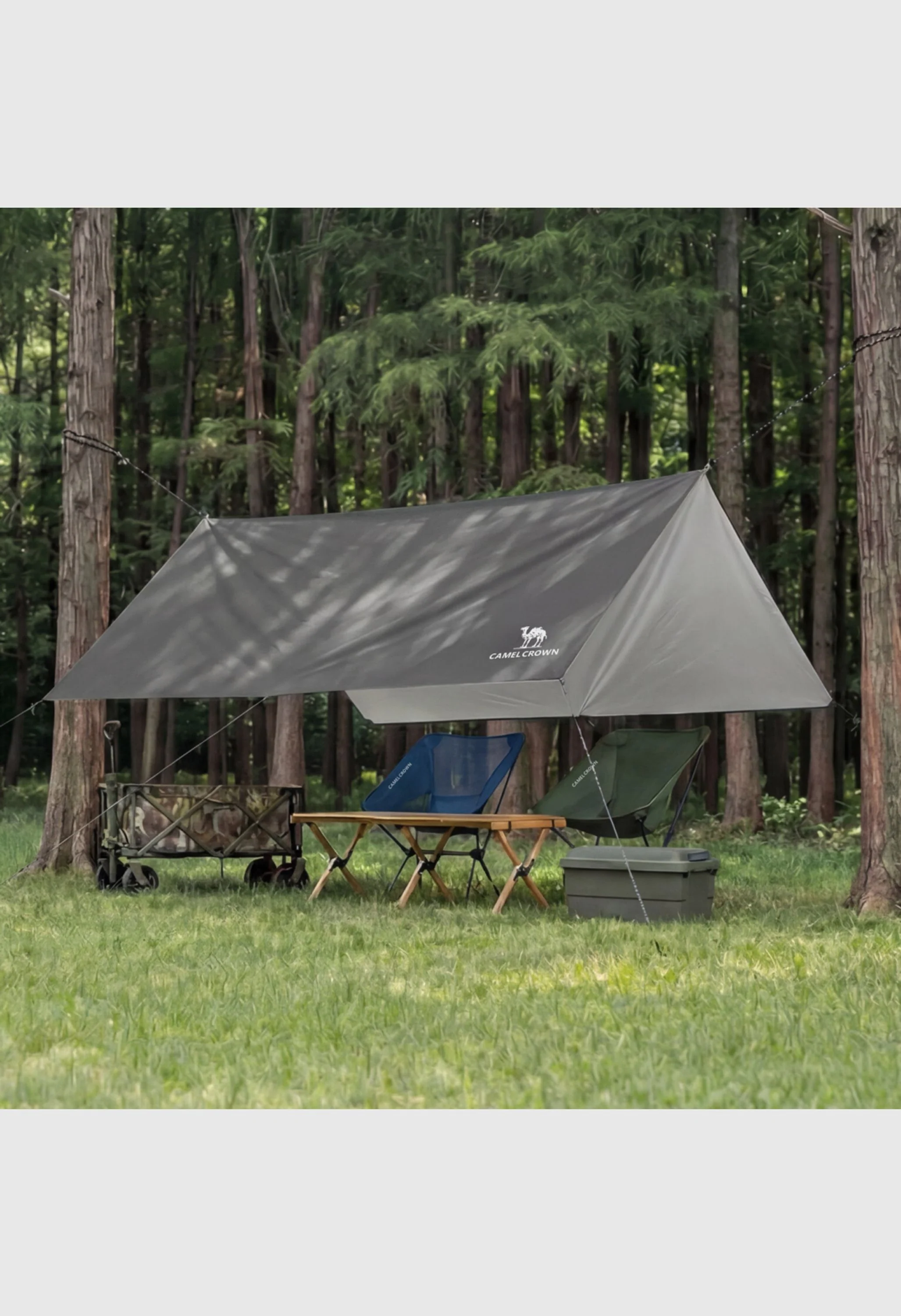 CAMEL CROWN Waterproof  Lightweight Hiking Backpacking Beach Picnic Shade Camping Tarp - Image 7