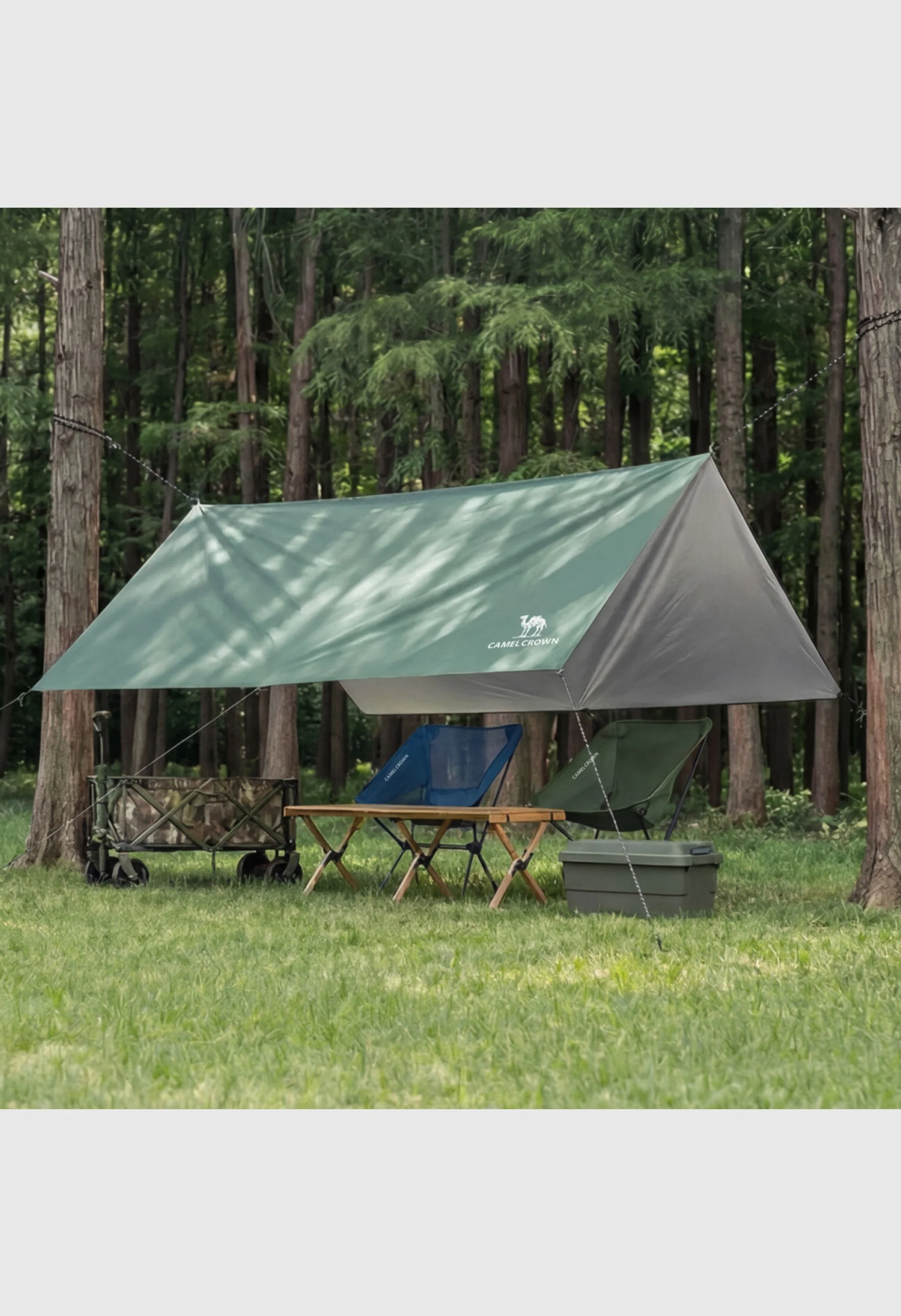 CAMEL CROWN Waterproof  Lightweight Hiking Backpacking Beach Picnic Shade Camping Tarp - Image 7