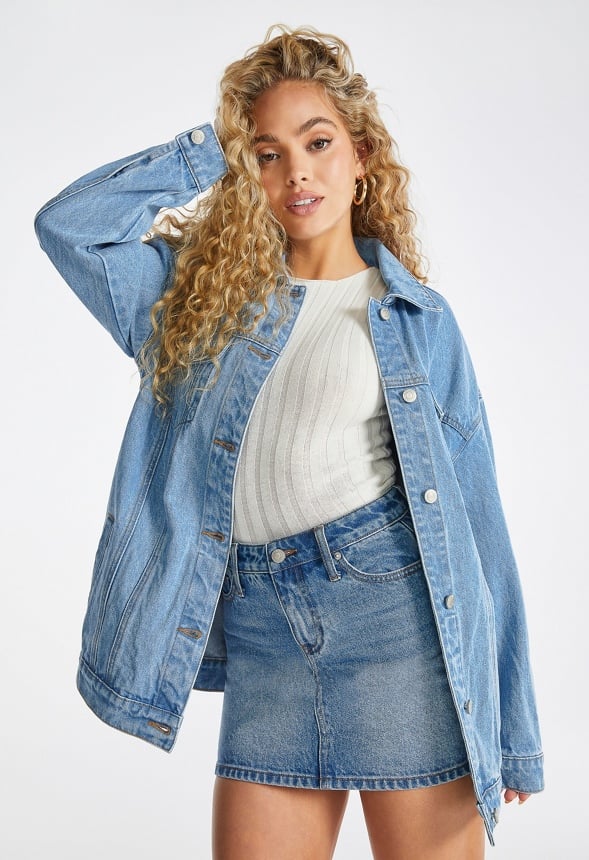 A-Line Mini Denim Skirt - Image 4