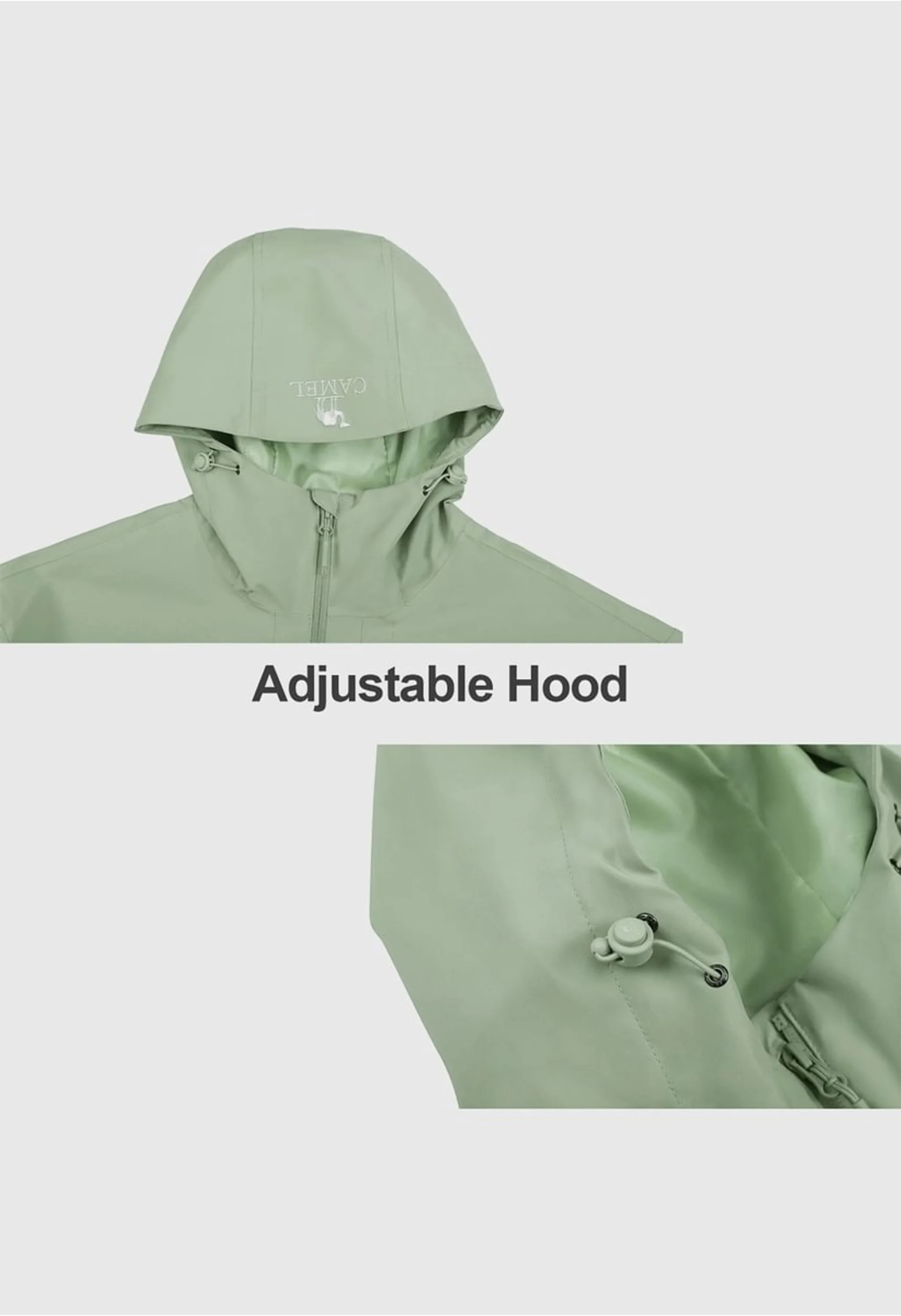 Women's Hiking Green Regular Fit Short Lightweight Waterproof Windproof Jacket - Image 4